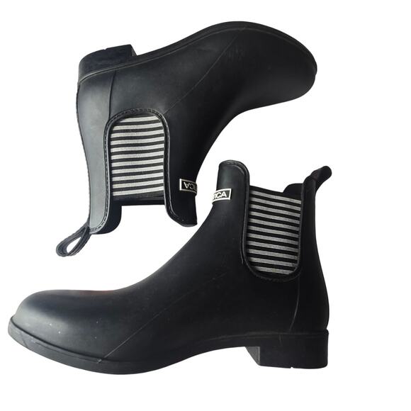 Nautica Rain Ankle Size 7 Slip On Waterproof Women's Black White Rubber Boot - Picture 6 of 7